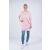 Nő Moniel Basic Powder pink hosszú dojčiaci pulóverben farmerrel, elölnézet