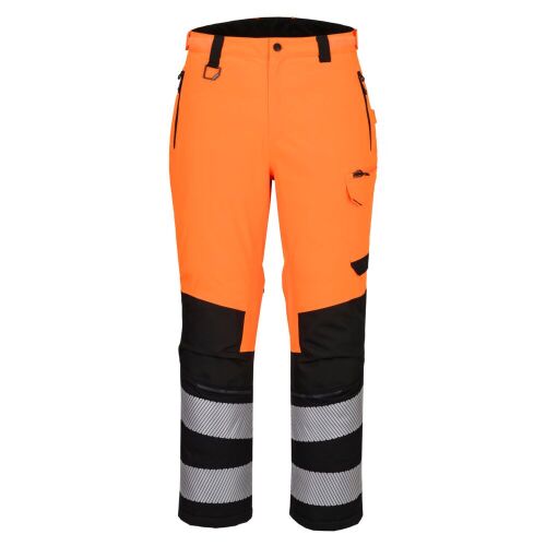 EV4 Hi-Vis Expedition nadrág narancs/fekete fényvisszaverő csíkokkal, vízálló munkanadrág - Láthatósági ruházat