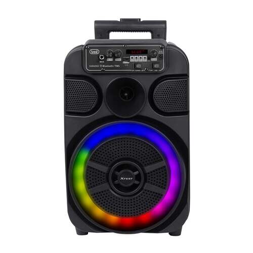 Trevi XF460 BT portable Bluetooth speaker with LED lights, black