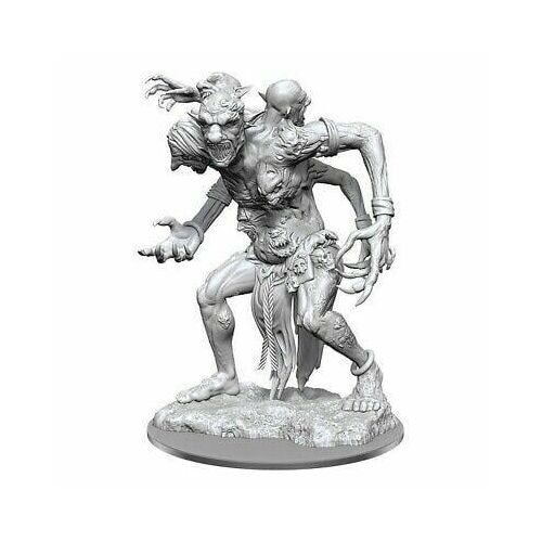 Festetlen D&D Nolzur's Marvelous Miniatures Dire Troll, több végtagú szürke fantasy lény éles fogakkal és karmokkal, ferde nézetből fehér háttéren, asztali szerepjátékokhoz - Gaming