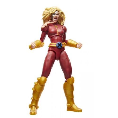 Marvel Legends X-Men Husk 15 cm akciófigura dühös arccal és szőke hajjal, erőt sugárzó pózban, fehér háttéren - Gaming