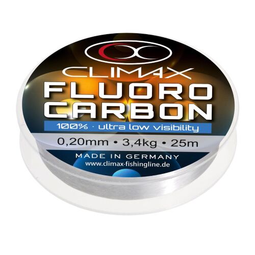 CLIMAX FLUOROCARBON horgászzsinór orsó, 0.60mm átmérő, 16kg szakítószilárdság, 50m hossz, ultra alacsony láthatóság, Németországban gyártott - Fluorocarbon zsinór