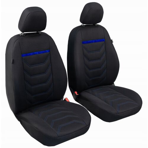 Comfort Plus ERJOT autó üléshuzatok Opel Corsa Astra-hoz, fekete ülések kék varrással és kék csíkkal, párban - Autó üléshuzat