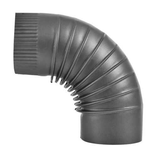 Hecht 130mm 90 fokos hullámos füstcső könyök, HECHT PIPE CURVE13, kéményrendszerekhez - Füstcső