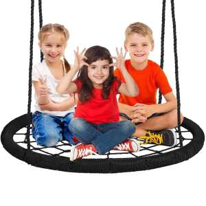 Springos Fészekhinta, kerti hinta gyerekeknek, 120 cm átmérőjű - fekete