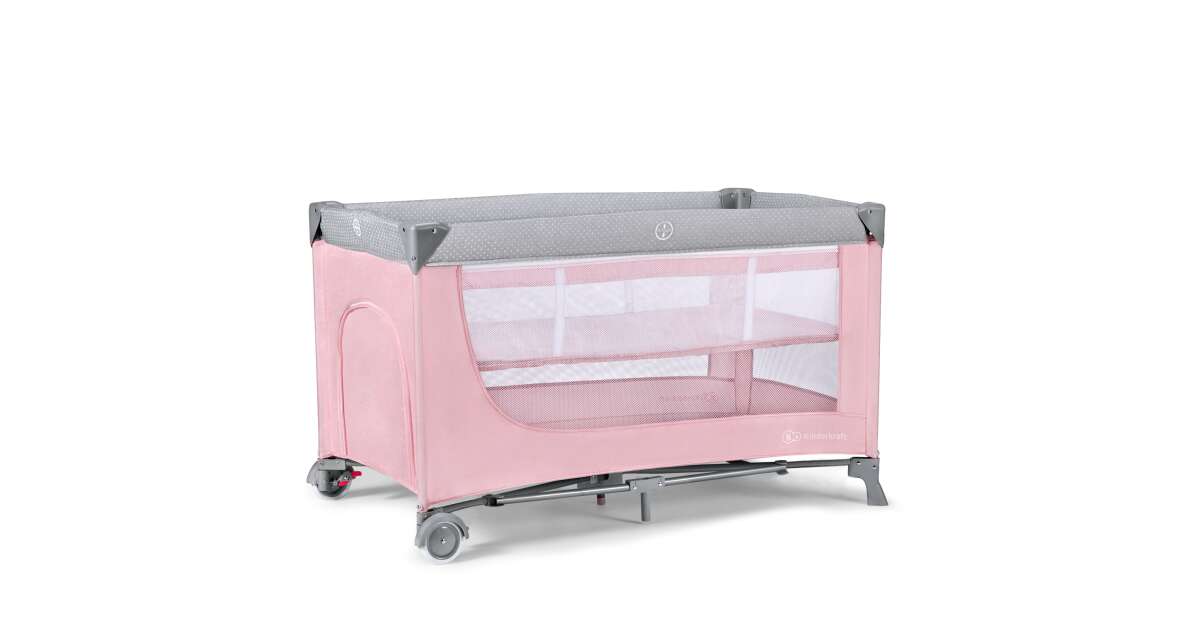 Pink travel hot sale cot with mattress