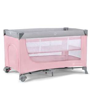 Kinderkraft Leody állítható fekvőmagasságú Utazóágy matraccal #rózsaszín 45121354 