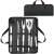 Springos 5-piece stainless steel barbecue set in a carrying case