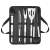 Springos 5-piece stainless steel barbecue set in a carrying case