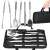 Springos stainless grill set, 5 pieces, grill set in bag 82227259