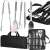 Springos 5-piece stainless steel barbecue set in a carrying case