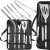 Springos 5-piece stainless steel barbecue set in a carrying case