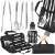 Springos 5-piece stainless steel barbecue set in a carrying case