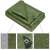 Green waterproof tarp, 4x4 meters, UV protection, 120g/m², with water droplets and folded tarp