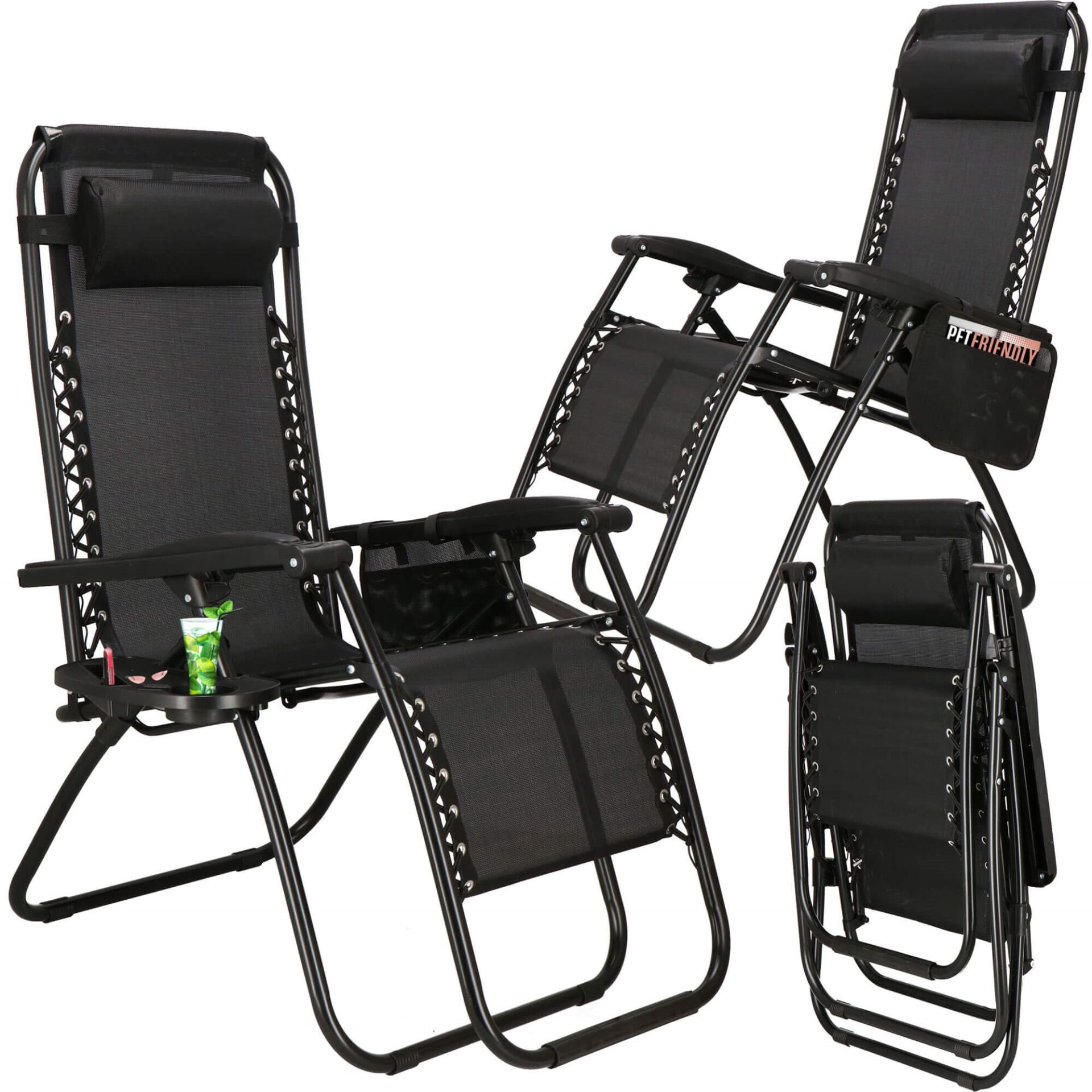 Springos kerti Napozószék fejtámlával, állítható, zéró gravitáció...