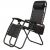 Springos fekete zéró gravitációs kerti szék fejtámlával és oldalsó zsebbel