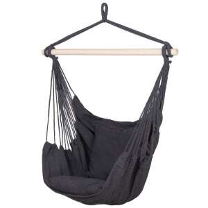 Springos Brazilian hammock chair, grey, 130x100 cm, with grey cushion