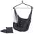 Springos Brazil hanging chair, gray, with gray cushions
