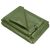 Folded green tarp with grommets, waterproof and UV resistant
