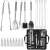 Springos 20 piece stainless steel barbecue set with carrying case, showing all tools