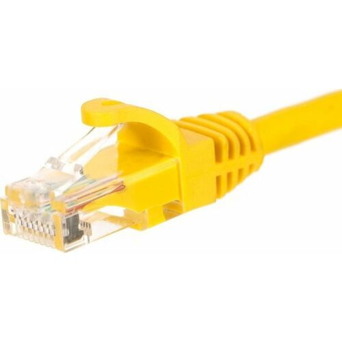 Netrack Cat 5e RJ45 patch kábel, 5m, sárga, csatlakozó közeli képe - Patch kábel