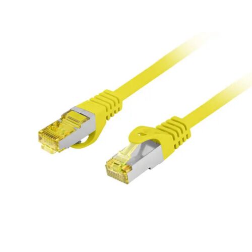 Lanberg Cat6a S/FTP LSZH 0.5m sárga patch kábel, Fluke tanúsítvánnyal nagysebességű hálózati csatlakozásokhoz - Patch kábel