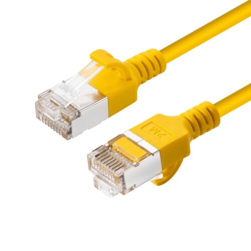MicroConnect CAT6A U-FTP Slim sárga patch kábel, 0,50m, nagy sebességű hálózati csatlakozásokhoz - FTP kábel
