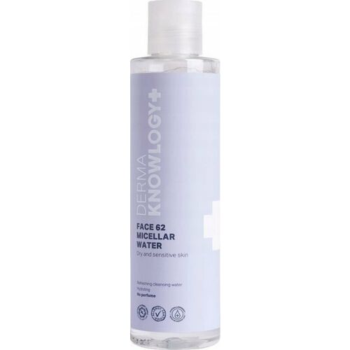 DERMAKNOWLOGY Face 62 micellás víz 200ml száraz és érzékeny bőrre, frissítő és hidratáló, parfümmentes arctisztító és sminklemosó - Smink lemosó
