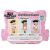 A Na! Na! Na! Surprise Minis Mega Pack csomagolásának hátulja, három különböző babát (Kitty Katwood, Mini Ultimate Surprise) bemutató termékjellemzőkkel és többnyelvű szöveggel