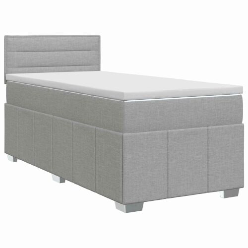vidaXL Boxspring ágy matraccal Világosszürke 80 x 200 cm Szövet