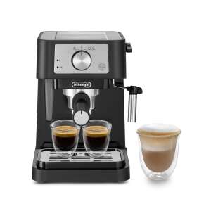 Ekspres do kawy De'Longhi Stilosa, półautomatyczny, czarny, z dwoma filiżankami espresso i szklanką cappuccino - DeLonghi