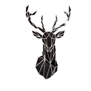 Deer Shaped Mirror Sticker 51359258 - Window sticker