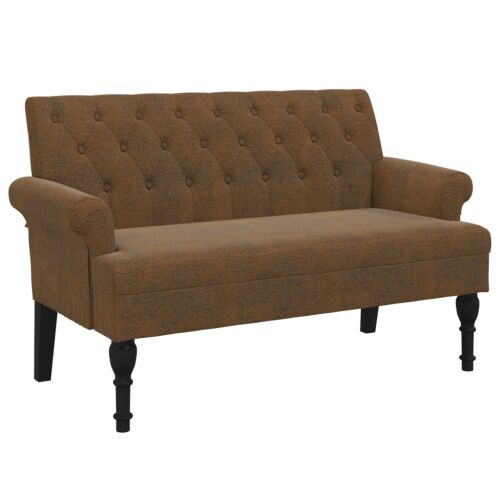 vidaXL barna műbőr pad háttámlával 120 x 62 x 75,5 cm