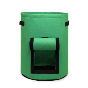 Green grow bag for planting, 35x40 cm, breathable fabric, with handles - Planting Bag