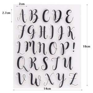 Alphabet silicone stamp set for cake decorating, 26 letters and an exclamation mark - Pastry decorating tool