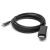 Teljes nézet a fekete 1.8m USB Type-C - HDMI kábelről, feltekerve fehér háttéren