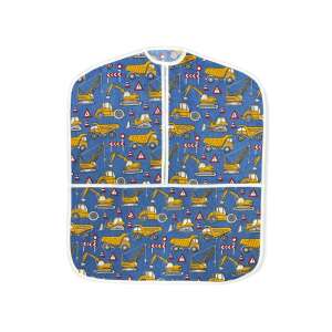 Ovis ruhatartó zsák, kék alapon sárga munkagépekkel - Ovis zsák