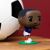 POP figura Francia Ousmane Dembele egy focilabda mellett fa felületen, piros háttérrel