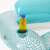 Bestway inflatable pool float with backrest and cup holder, turquoise and white, close-up of cup holder