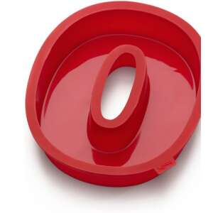 Rote Silikon-Tortenform in Form der Zahl 0 - Backformen