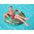 Girl using Bestway Floral Fantasy 114 cm inflatable swim ring with zebra and flamingo print