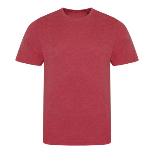 Piros Just Ts JT001 TRI-BLEND férfi póló elölnézete, nyomtatásra vagy hímzésre készen. - Férfi póló
