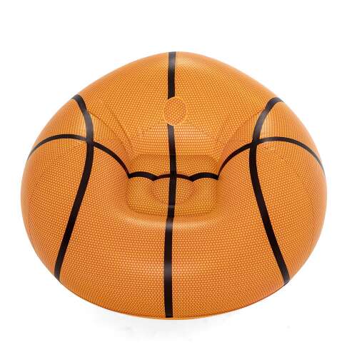 Bestway nafukovací basketbalový kreslo pre deti, oranžová a čierna, 114 cm x 112 cm x 66 cm