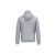 iDeal Basic IB402 uniszex szürke kapucnis pulóver 2XL, hátulnézet, kényelmes pamut poliészter fleece pulóver bordázott mandzsettával és szegéllyel