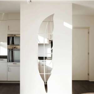 Autocolant oglindă în formă de pană, decorare perete, decorare casă, oglindă decorativă, oglindă autoadezivă, aur sau argint, 120 x 30 cm - Nonbrand Oglinzi