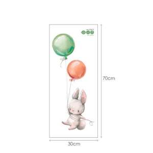 Wandaufkleber mit Hasen und Ballons für Kinder, 70cm x 30cm - Wandsticker für Kinder
