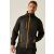 Férfi viseli a Regatta RETRA549 Navigate Hybrid dzsekit, fekete narancssárga cipzárakkal, 3XL méret, hideg időre alkalmas, vízlepergető bevonat, Power Stretch tulajdonságokkal
