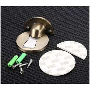 Magnetic door stop, gold, stainless steel, door stopper, door holder, door bumper, door wedge, door stop for floor, door stop for wall, door stop for door - Door stop