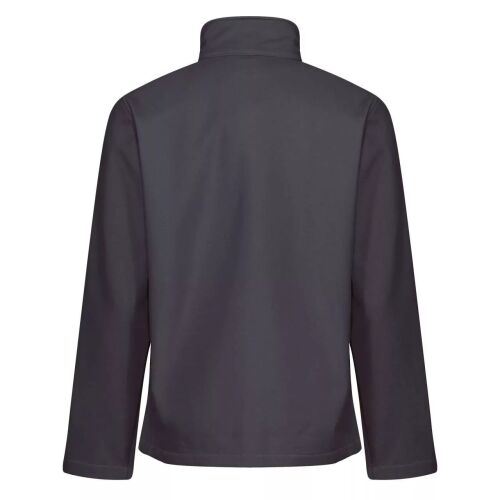 Regatta RETRA728 ECO ABLAZE SOFTSHELL dzseki hátulnézete sötétszürke színben, álló gallérral és hosszú ujjakkal, fehér háttéren - Férfi kabát