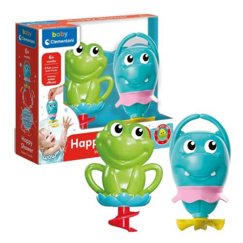 Clementoni Baby Bath buddies 2 figuri - Frog și Hippo #blue-green